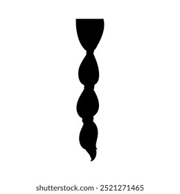 Vector de icono trenzado de pelo. Señal de la ilustración de la trenza de las mujeres. Símbolo o logotipo del cabello.
