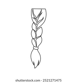 Cabelo trançado ícone vetor. Sinal de ilustração de trança feminina. Símbolo ou logótipo capilar.