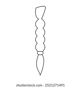 Mit Haaren geflochtener Symbolvektor. Frauengeflecht-Illustrationszeichen. Haarsymbol oder Logo.