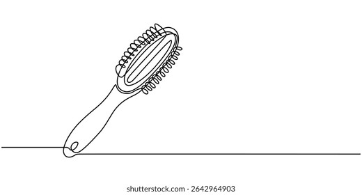 Hair Brush with Bristles, Hair comb, Hair Style Silhouette - Cut Out Vector Icon, Hairbrush one line art drawing, hair brush continuous one line drawing, Hairbrush line art drawing, Vector drawings