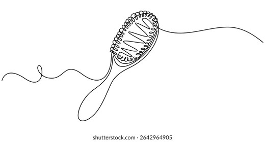 Hair Brush with Bristles, Hair comb, Hair Style Silhouette - Cut Out Vector Icon, Hairbrush one line art drawing, hair brush continuous one line drawing, Hairbrush line art drawing, Vector drawings