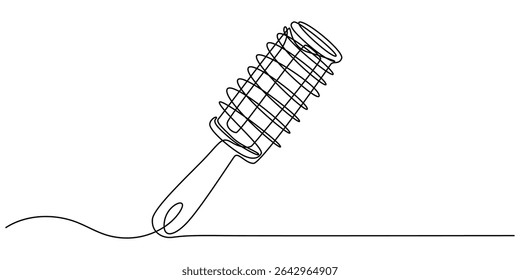 Hair Brush with Bristles, Hair comb, Hair Style Silhouette - Cut Out Vector Icon, Hairbrush one line art drawing, hair brush continuous one line drawing, Hairbrush line art drawing, Vector drawings