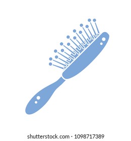Hair brush or comb flat vector icon isolated