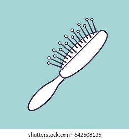 Hair brush or comb vector icon.