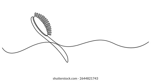 hair brush continuous one line drawing, Hair Brush Hand Drawn Icon, Doodle Style Vector Illustration, Hair Brush with Bristles, Hair comb, pro Styler Silhouette - Cut Out Vector Icon, minimalist.