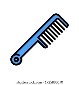 hair brush filled outline Icon. spa vector illustration on white background