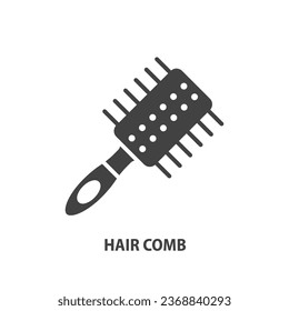 Hair brush glyph icon. Vector illustration.