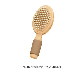 Hair brush icon 3d render illustration