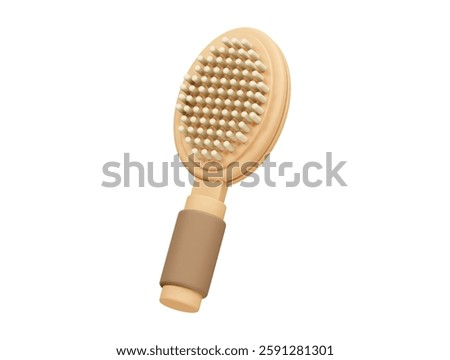 Hair brush icon 3d render illustration