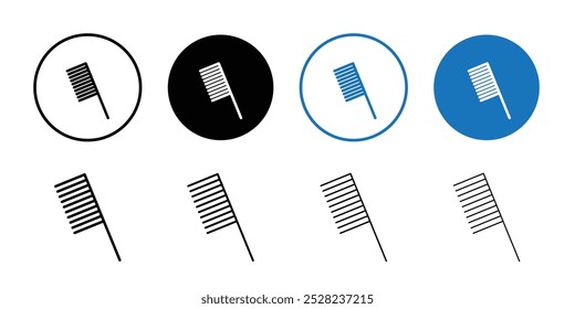 Icono del cepillo del pelo Vector blanco y negro del contorno