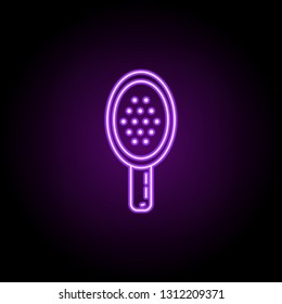 hair brush icon. Elements of Beauty, make up, cosmetics in neon style icons. Simple icon for websites, web design, mobile app, info graphics
