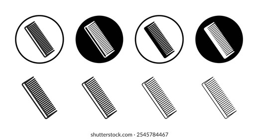 Hair brush icon flat line symbol set.