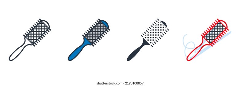 Hair Brush Icon Logo Vector Illustration. Comb Symbol Template For Graphic And Web Design Collection