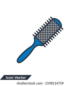 hair brush icon logo vector illustration. comb symbol template for graphic and web design collection