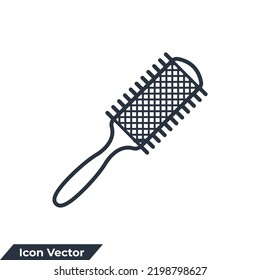 Logo der Haarbürste, Vektorgrafik. Layoutbild-Vorlage für Grafik- und Webdesign-Kollektion