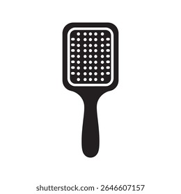Hair brush icon for personal grooming hair styling and detangling representing a professional salon tool and beauty care accessory object vector solid glyph icon