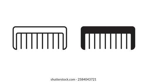 Hair brush icon set in thin line. vector illustrations for web