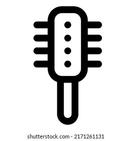 hair brush icon silhouette cosmetic vector