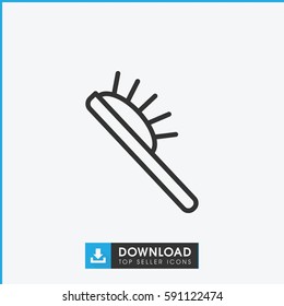 hair brush icon. Simple outline hair brush vector icon. On white background.