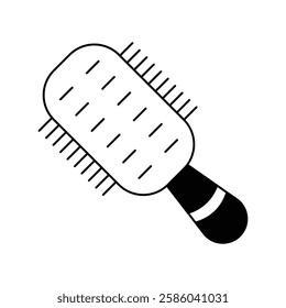 hair brush icon with white background vector stock illustration