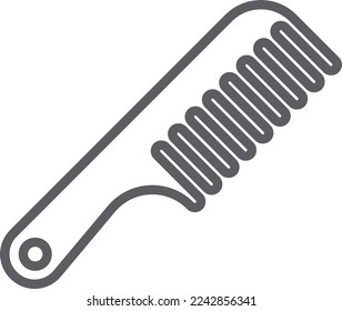 Hair brush icon. Wide tooth comb symbol