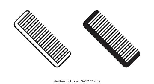Hair brush icons in black fill and line style