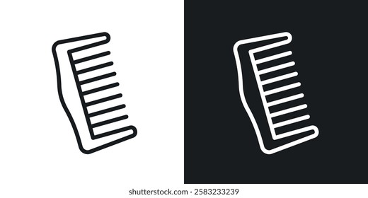Hair brush icons in black and white liner strokes for web design.