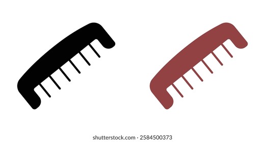 Hair brush icons pack in black and colored version