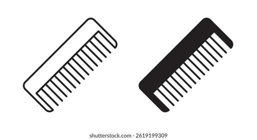 Hair brush icons set in black colors on white background