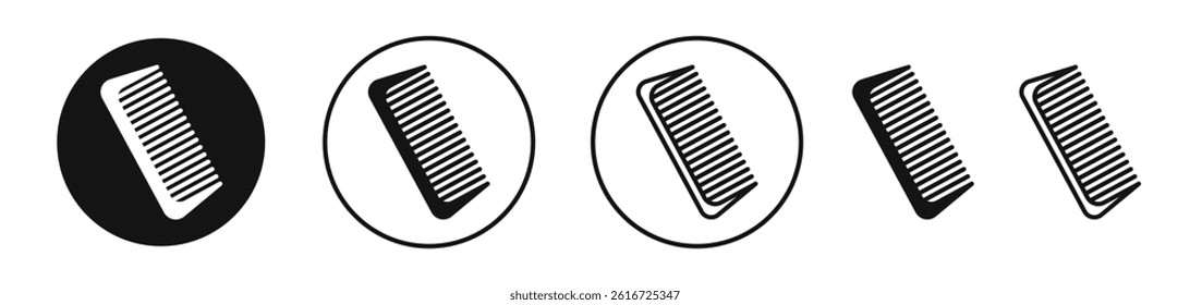 Hair brush icons set in solid black and stroke line style