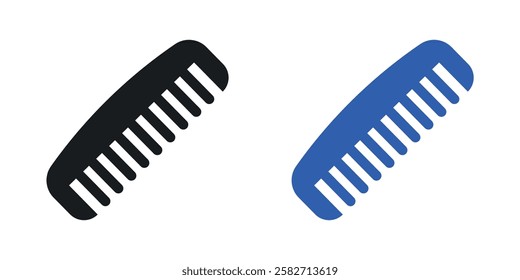 Hair brush icons set vectors black and colored style