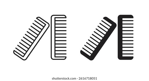 Hair brush icons set for website design