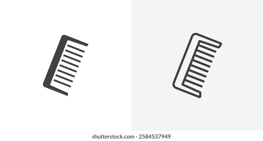 Hair brush icons vectors illustrations in black fill and liner versions