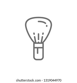 Hair brush kabuki line icon.
