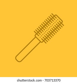 Hair brush linear icon. Thin line outline symbols on color background. Vector illustration