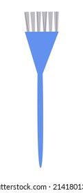 Hair brush with narrow plastic handle. Accessory for the work of a hairdresser stylist. Flat vector illustration. Eps10.