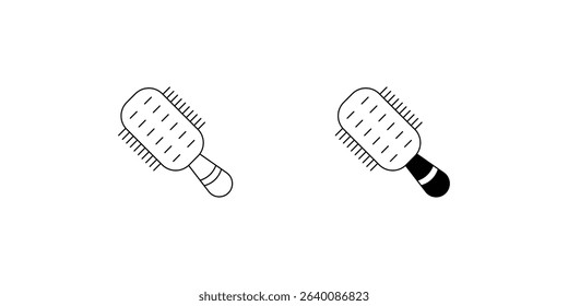 hair brush set icon with white background vector stock illustration