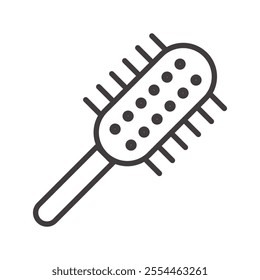 Hair Brush thin liner icon vector.