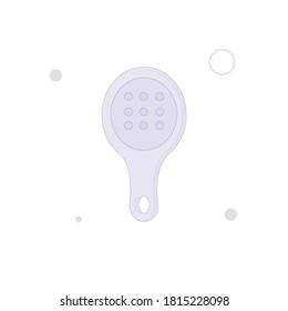 Ilustración plana del vector del cepillo de pelo sobre fondo blanco