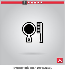 hair brush vector icon