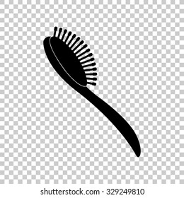 Hair Brush Vector Icon - Black Illustration