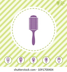hair brush  vector icon. Illustration on a Flat design style