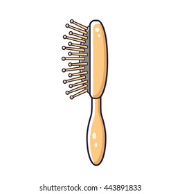 Hair brush vector icon isolated.