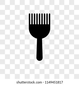 Hair brush vector icon on transparent background, Hair brush icon