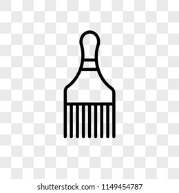 Hair brush vector icon on transparent background, Hair brush icon
