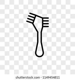 Hair brush vector icon on transparent background, Hair brush icon