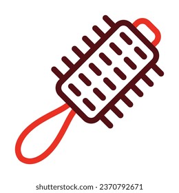 Hair Brush Vector Thick Line Two Color Icons For Personal And Commercial Use.
