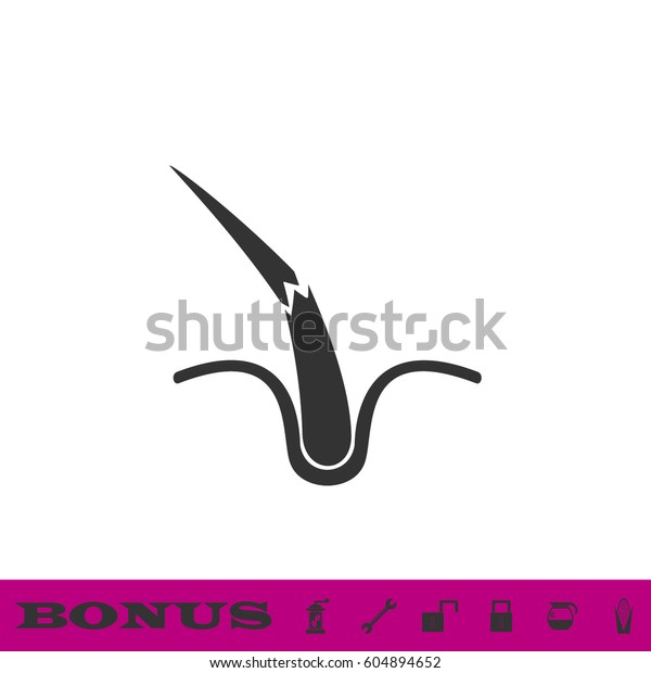 Hair Bulb Icon Flat Black Pictogram Stock Vector Royalty Free