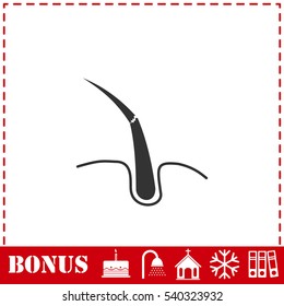 Hair bulb icon flat. Simple vector symbol and bonus icon