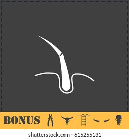 Hair bulb icon flat. Simple vector symbol and bonus icon